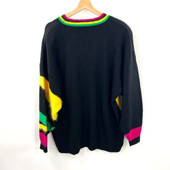 Vintage Hauber 80s 90s sweater virgin wool angora sequin Memphis design y2k 16 - Picture 11 of 13